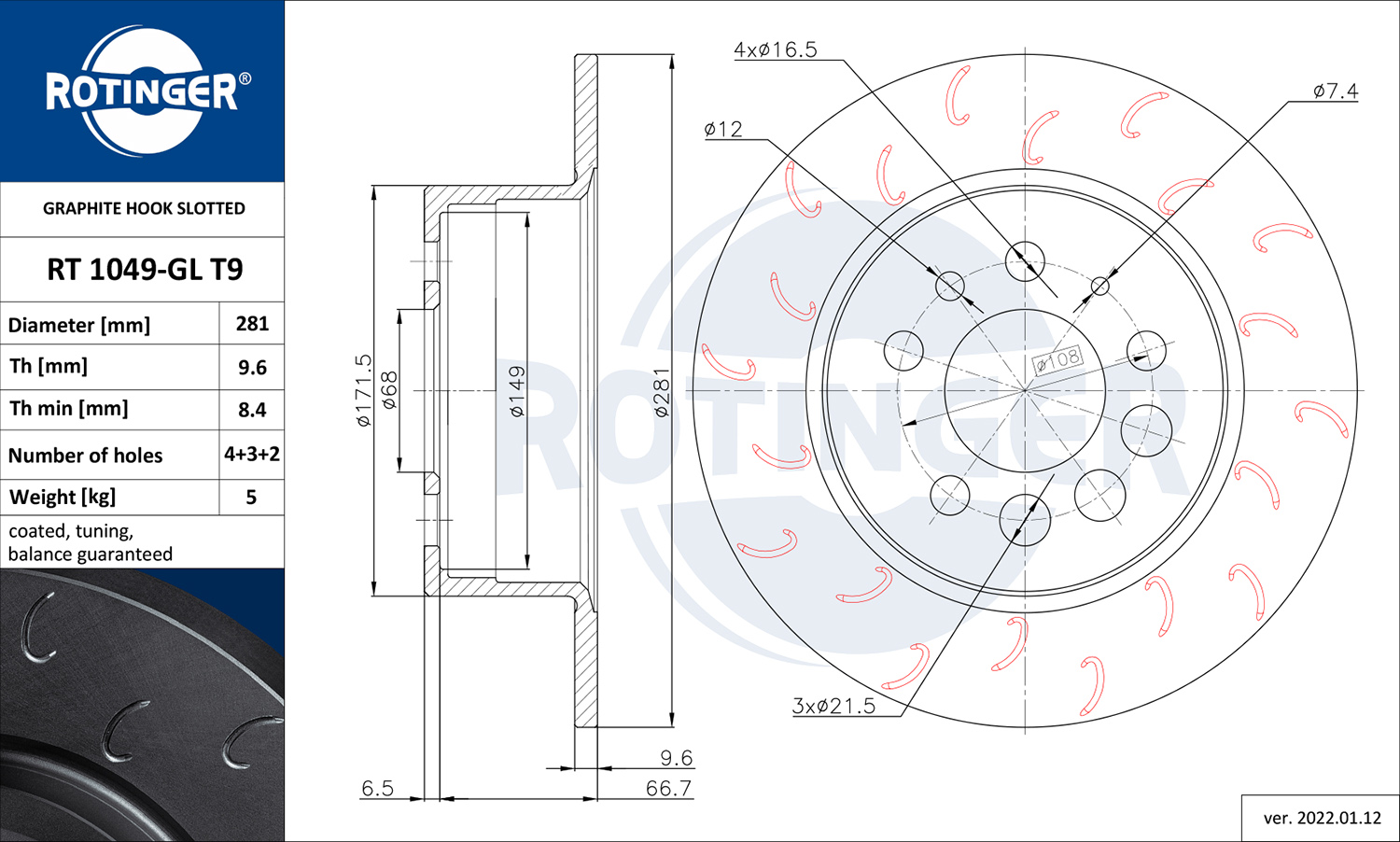 ROTINGER Féktárcsa, mind RT1049-GLT9_ROT